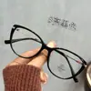 Gafas Nuevas Retro Ojo de Gato Qianai para Mujer, Montura Negra de Alta Gama en TR90, Gafas Lisas Estilo Coreano