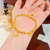 Loja de Ouro Mesmo Estilo Areia Dourada Laser Cabaça Pulseira Alta Retenção de Cor Brilhante Borboleta Joias Nicho Exquisite Trevo de Quatro Folhas Atacado