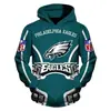 Sudadera para Hombre Moda Primavera y Otoño Fútbol NFL Impresión Digital 3D Sudadera con Capucha para Pareja Estilo Moderno para Hombre