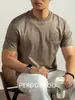 Camiseta de Manga Corta de Algodón Mercerizado con Amoníaco Líquido de los 80 para Hombre en Verano, Antibacteriana, Antiácaros, Sensación Fresca de Algodón Puro de Media Manga con Bordado Personalizado Estilo Chino