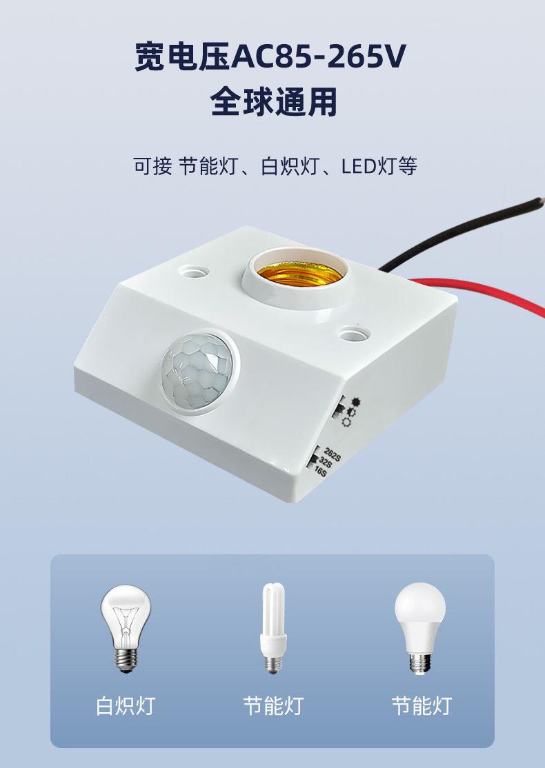 人体感应灯座详情 Motion sensor holder.