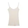 Top Camisola Ajustado Estilo Francés Wanwei para Mujer Primavera 2026 Nuevo Estilo Tirante Fino Borde Enrollado Chaleco de Punto P4065