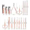 Conjunto de Ferramentas para Aparar Unhas Alicate Cortador de Unhas de Aço Inoxidável Alicate Bico de Pássaro Ferramentas para Unhas Conjunto de 24 Peças