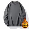 Suéter casual de gola redonda com forro de fleece de algodão chinês composto para outono e inverno, tamanho grande, top blusa de base em veludo raposa prateada espesso