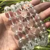 Contas Soltas de Vidro Branco Cristalino, Contas Redondas de Alta Transparência, Contas Transparentes Brancas Artificiais Tecidas à Mão, Pulseira Colar DIY