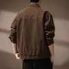 Chaqueta retro de estilo granero italoamericana con solapas lavadas para hombre, nuevo abrigo casual holgado de primavera y otoño