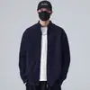 Cardigan de Tricô com Gola Alta Torcido Masculino Estilo Old Money Negócios High-End Tricô Outono e Inverno Comércio Exterior Atacado Transfronteiriço