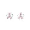 Pendientes de Flor de Circonita de Plata Pura S999, Simples y Versátiles, Pendientes Elegantes, Pendientes para Perforación de Oreja de Lujo Ligero al por Mayor