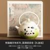 Taza de té con tapa de panda pintada a mano para jugar, tetera de mar, piezas de repuesto para ceremonia del té, juego de té de kung fu de cerámica para el hogar, individual