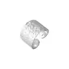Anillo de Banda Ancha Hielo Triturado CNC de Plata de Ley 925 para Mujer, Simple, Lujo Ligero, Anillo Abierto Exquisito y Elegante J5915