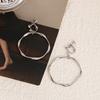 Aretes de Círculo Grande Geométrico Simple de Estilo Frío Coreano Aretes Elegantes de Celebridad de Internet sin Agujeros para las Orejas Clip de Tornillo para la Oreja