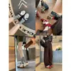 Piel de Vaca ~ Estilo Ma Uva Mismo Aumento de Altura 6cm con Perlas Bloque de Color Suela Gruesa Zapatos de Entrenamiento Alemanes Zapatos Deportivos Casuales para Mujer