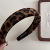 Banda para el cabello de terciopelo con estampado de leopardo de color, vintage, simple, anillo para el cabello, cuerda para el cabello, diadema, parte superior craneal alta, pinzas para el cabello, nuevos accesorios para el cabello