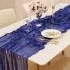 Caminho de Mesa Estilo Boêmio, Caminho de Mesa de Chiffon Franzido de Bali, Toalha de Mesa Trançada Estilo Europeu, Decoração para Festa de Casamento