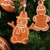 Hombre de Jengibre Transfronterizo Decoración Navideña de Madera Listado de Árbol de Navidad Rodaja de Madera Muñeco de Nieve Pieza de Madera Colgante Decoración de Madera