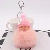 Colgante Llavero Muñeca Dormilona de Imitación Piel de Conejo Lindo Accesorio de Bolso de Peluche Muñeca para Carcasa de Coche