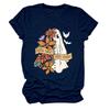 Camiseta casual de manga corta con cuello redondo para mujer, estilo europeo y americano, estación independiente de eBay, un poco dulce, un poco espeluznante, divertida