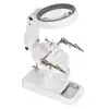 Lâmpada de Mesa Portátil 32 LEDs Duas Cores Reparo Soldagem Chip de Celular Placa de Circuito Lupa de Leitura 5X 10X