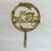 Direto da Fábrica acrílico feliz aniversário feliz feliz aniversário cartão de bolo plug-in mesa de sobremesas panificação