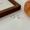 Versão Coreana dos Brincos Geométricos de Prata Esterlina S925 para Mulheres, Nicho, Simples, Fresco, Pequeno, Requintado, Brincos para Estudantes