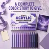 Canetas marcadoras acrílicas de 12 cores em degradê roxo, ponta macia, para colorir, uso estudantil, DIY e projetos de arte