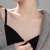 Collar de Plata de Ley s925 para Mujer Moda Simple Elegante Colgante de Una Palabra Pequeño Fresco Dulce Personalidad Nicho Cadena para Clavícula para Verano