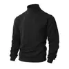 Ropa de punto europea de talla estándar para otoño e invierno, uso diario, casual para exteriores, color liso, jacquard de moda, cuello alto, suéter cálido para hombre