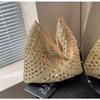Bolso de Mano de Papel Tejido a Mano, Casual y de Moda, Bolso de Hombro Grande Triangular Hueco, Bolso de Mano para Viajes de Vacaciones y Uso Diario