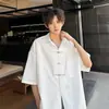 Camisa Jacket de Verano para Hombre Diseño Delgado Manga Corta Moda Calle Suelta Juvenil Tops Atractivos