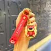 Llavero de oso fresa codicioso de celebridad de Internet de dibujos animados lindo, colgante para bolso de silicona, llavero de PVC al por mayor