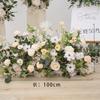 Serie Mori hilera de flores de suelo camino de flores simulación camino de flores plomo flor falsa flor flor arte escena diseño ceremonia de boda paisaje decoración blanca verde