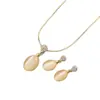 Collar y Pendientes de Strass Ojo de Gato para Mujer, Celebridad de Internet, Set en Caja, Cadena de Caja, Juego de Pendientes Dorados Hechos a Mano para Mujer