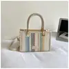 Bolsa de Mão Quadrada Pequena Elegante Xiaomi Home Niche Tecida com Palha Bolsa Feminina 2026 Verão Nova Cor Bloco Bolsa de Ombro Crossbody de Luxo Leve