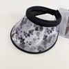 Nuevo Sombrero de Sol Estilo Chino para Mujer, Sombrero de Ala para Verano con Protección UV, Versátil Sombrero Parasol con Pintura a Tinta para Protección Solar