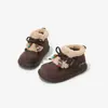 Zapatos Grandes de Algodón para Niñas Botas de Nieve Infantiles Nuevo Estilo 2026 Zapatos de Piel Gruesa de Invierno con Felpa Zapatos de Algodón Segundos Birkenstock Zapatos de Invierno