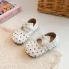 Zapatos Individuales de Encaje con Lunares y Moño para Niños Nuevas Llegadas de Verano para Bebés y Niños Pequeños Zapatos de Princesa Elegantes Zapatos de Baile para Bebés