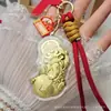 Llavero de Oro Puro 999 Dios de la Riqueza Colgante para Bolso de Teléfono Regalo para Novio/Novia, Fabricante Fuente para Transmisiones en Vivo