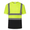 Camisas Transfronterizas con Material Reflectante de Alta Visibilidad, Transpirables y de Secado Rápido para Verano, Ropa de Trabajo en Stock con Impresión de Logo, Camisas de Manga Corta