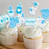 Set de Decoración para Baby Shower Elefante Azul Bebé Primera Fiesta de Cumpleaños del Bebé Bandera de Fiesta para Baby Shower Adorno para Pastel