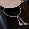 Gargantilla Minimalista de Plata con Zirconia Gota de Agua Estilo Francés, Diseño de Nicho de Lujo Ligero, Accesorio para el Cuello Versátil al por Mayor