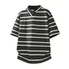 Camisa Polo Vintage de Rayas para Hombre, Manga Corta, Corte Holgado, Estilo Old Money