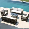 Sofá de Liga de Alumínio para Lazer ao Ar Livre Escandinavo Hotel Casa Jardim Pátio Piscina Corda Trançada Móveis de Varanda à Prova d'Água