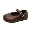 Zapatos Infantiles de Primavera Estilo Campestre Francés Retro, Zapatos de Cuero para Niños Pequeños, Zapatos de Princesa para Niñas, Zapatos Planos Bajos para Bebés