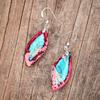 Pendientes de piedra roja y azul con forma de ojo de caballo de Amazon, joyería de moda europea y americana, venta al por mayor