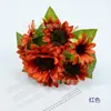 Pintura al Óleo Flor de Girasol Retro Monet Girasol Flor Artificial Flor Falsa Decoración Arreglo Floral Adornos Accesorios de Baile
