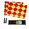 Banderas de banda de fútbol a cuadros multicolor de fábrica con mangos de aleación de aluminio, banderas de árbitro engrosadas e impermeables, juego de dos