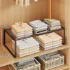 Prateleira Divisória de Guarda-Roupa, Prateleira Extensível para Armário de Quarto, Rack de Armazenamento Doméstico para Roupas e Itens Diversos