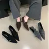 2026 Principios de Primavera Nuevo Estilo Tacones de Aguja Puntiagudos Zapatos de Tacón Alto Felpa Cálida Sin Cordones Moda Otoño e Invierno Zapatos de Tacón para Viajar Zapatos de Mujer