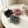 Scrunchie de Organza com Estampa de Leopardo e Strass Transfronteiriço, Elástico de Cabelo Fofo Estilo Suave, Acessório de Cabelo de Luxo Leve, Venda por Atacado Direta da Fábrica
