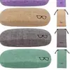 Spot Mayorista Nuevo Estuche para Gafas de Lino con Lanzadera Marco Metálico Anti-Presión Miopía Gafas de Sol Caja de Almacenamiento Imprimible Lo
